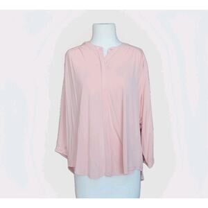 NWT Vintage Kaari Blue Pink Top Bohemian Blouse Womens Knit Sz Small